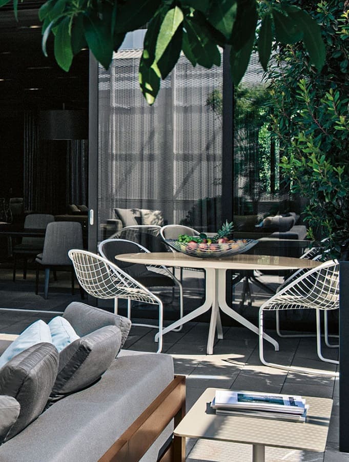 Outdoor table Minotti Claydon в интерьере