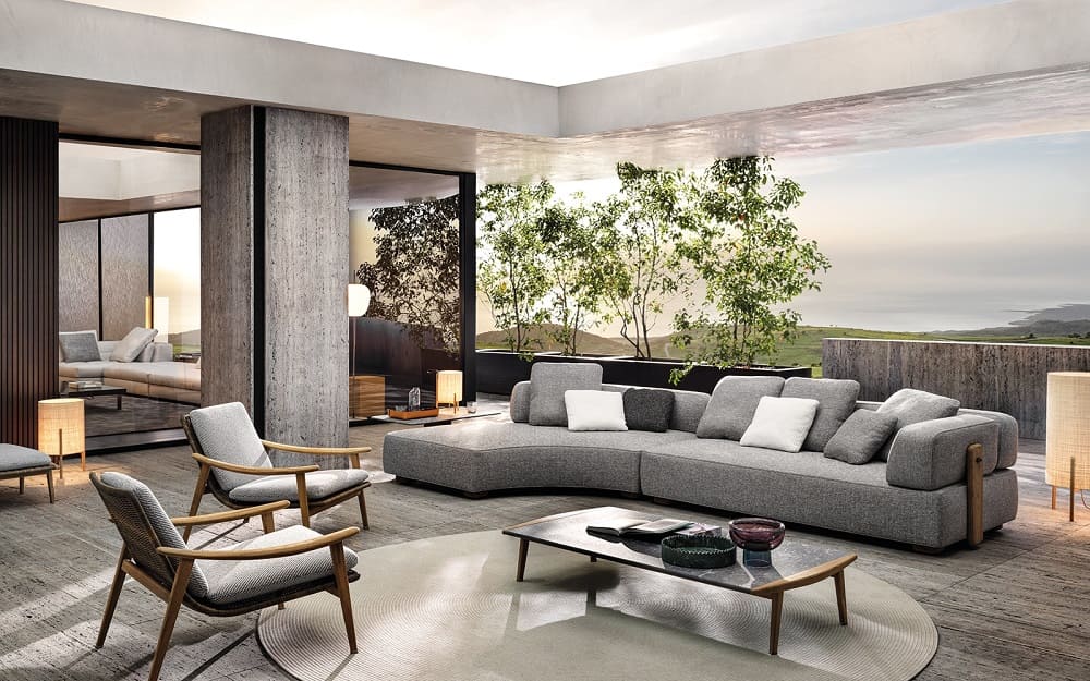 Outdoor coffee table Minotti Fynn в интерьере