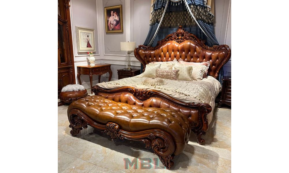 Bed, natural wood