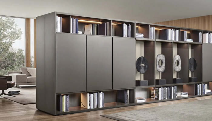 Shelving unit Poliform Wall System в интерьере