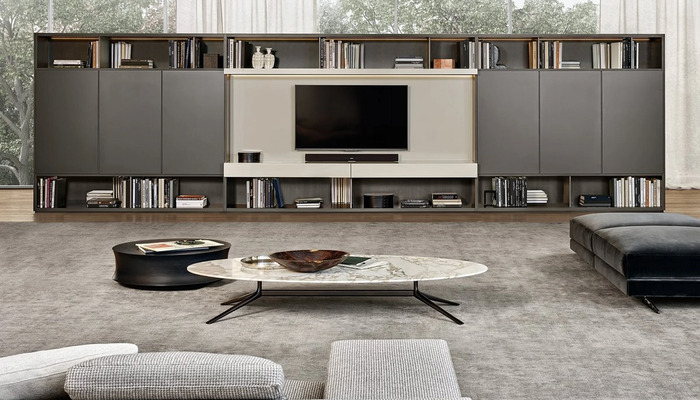 Shelving unit Poliform Wall System в интерьере
