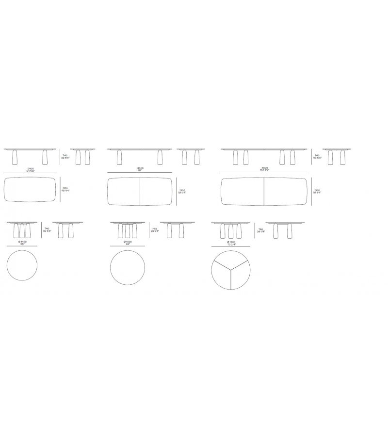 Dining table Poliform Monolith в интерьере