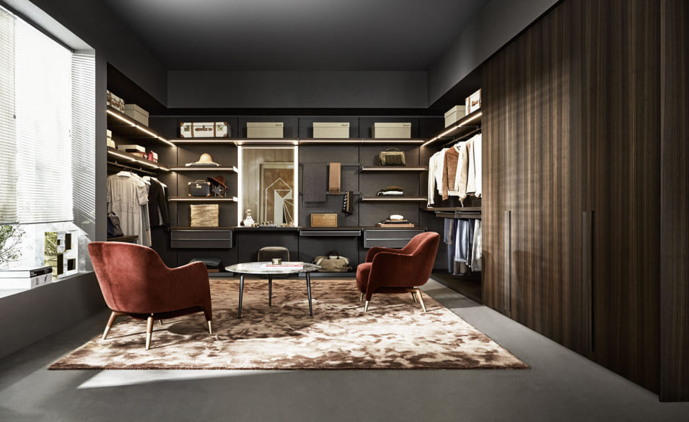 Walk-in closet Molteni Master Dressing в интерьере