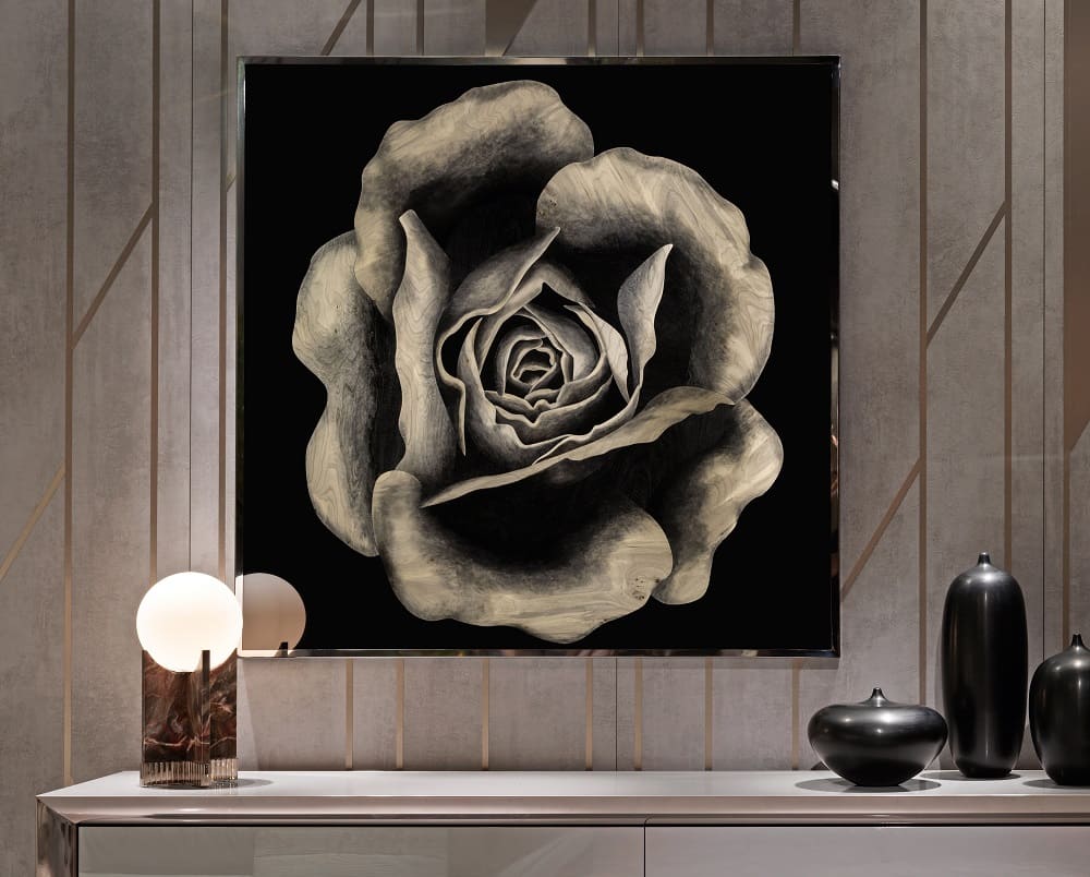 Painting Visionnaire Rosa Fossile в интерьере