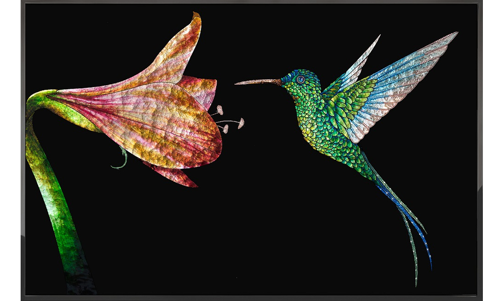 Painting Visionnaire Colibri in Fiore