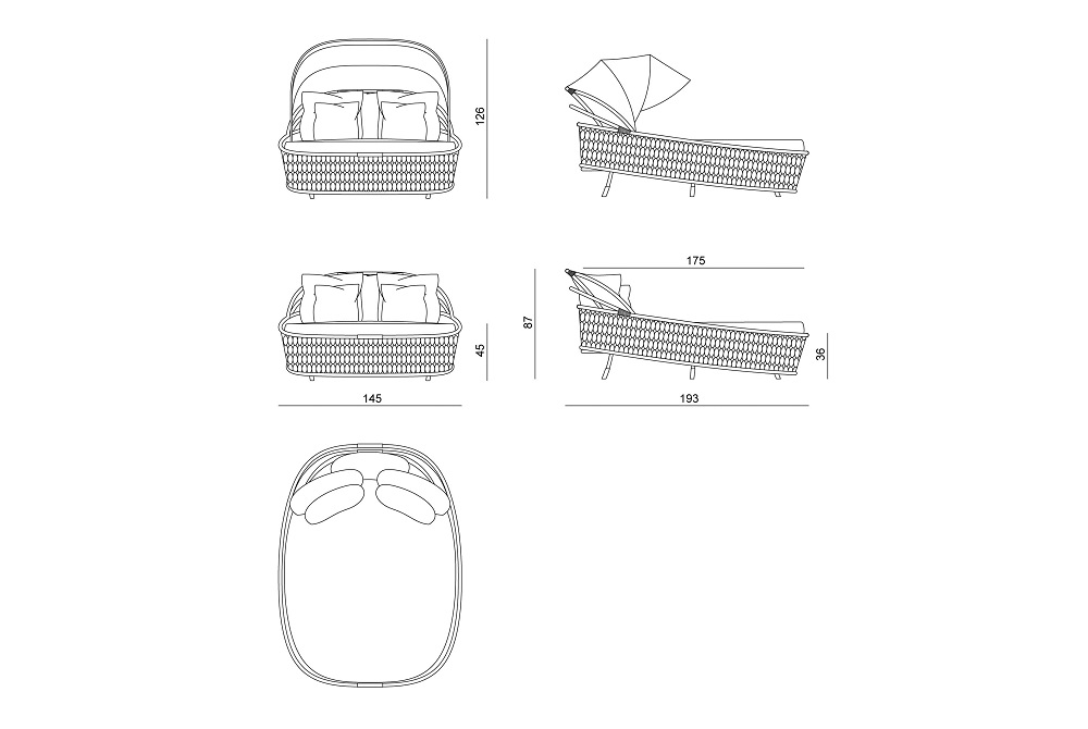 Outdoor daybed Visionnaire Farnese в интерьере