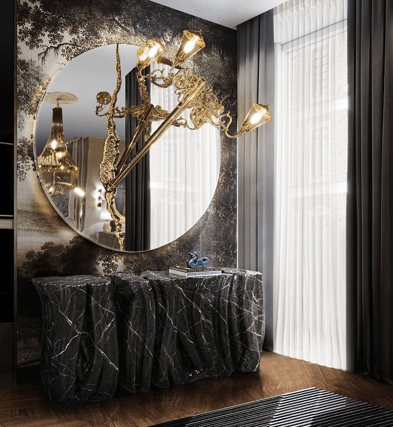 Mirror Boca Do Lobo Lumiere Round в интерьере