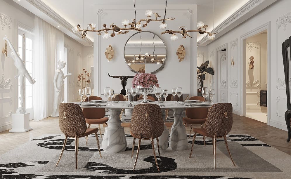Dining table Boca Do Lobo Pietra Oval в интерьере