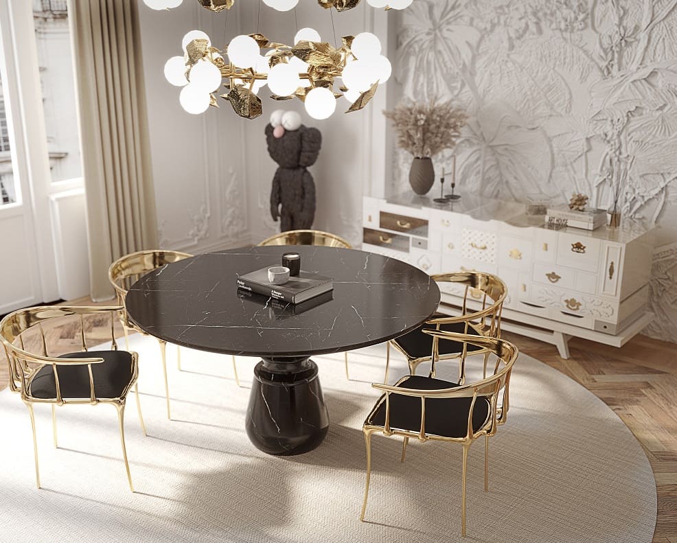 Dining table Boca Do Lobo Pietra Round в интерьере