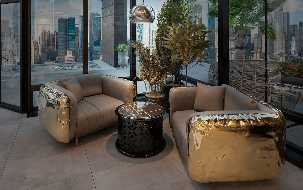 Corner table Boca Do Lobo Stone в интерьере