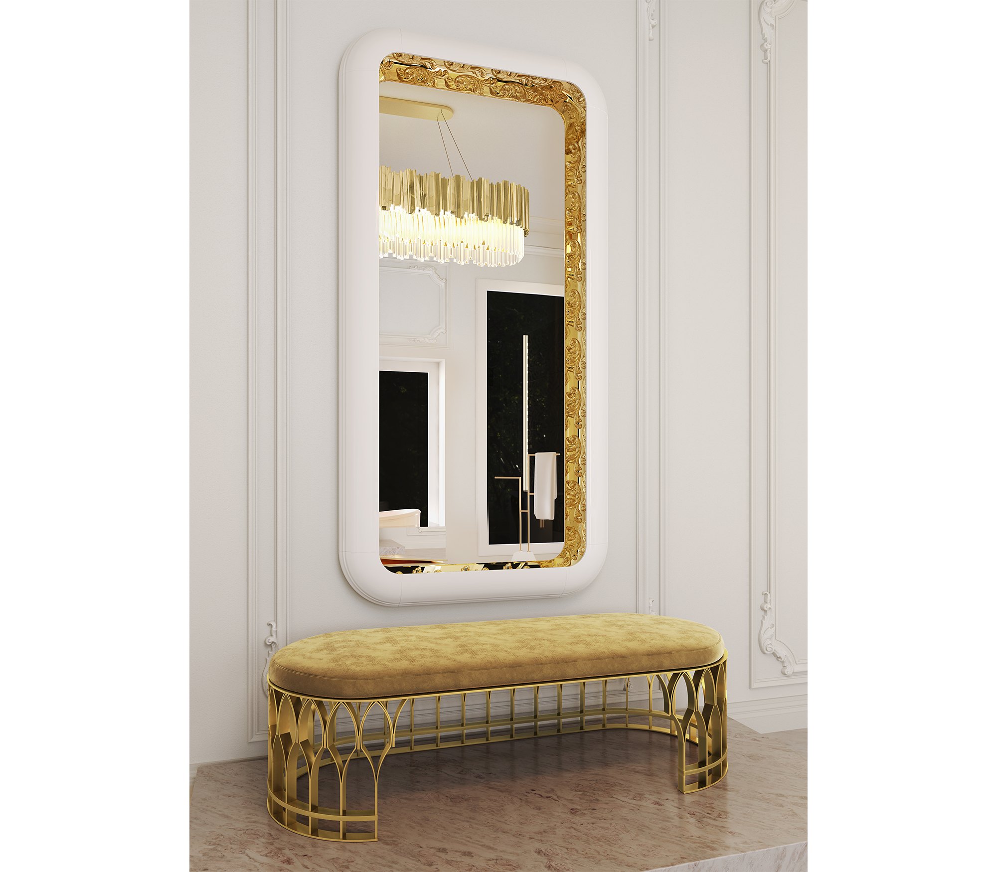 Mirror Boca Do Lobo Ring Rectangular в интерьере