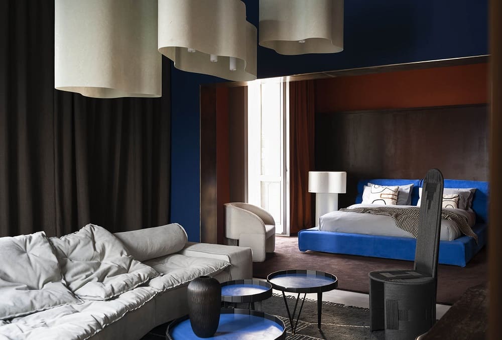 Bed Baxter Miami Soft в интерьере