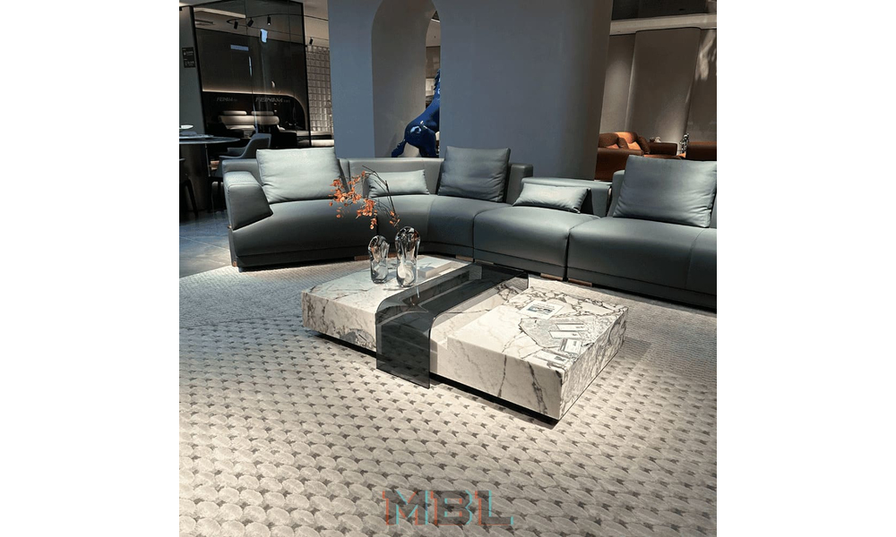 Coffee table, natural marble, gray