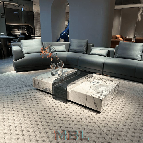 Coffee table, natural marble, gray
