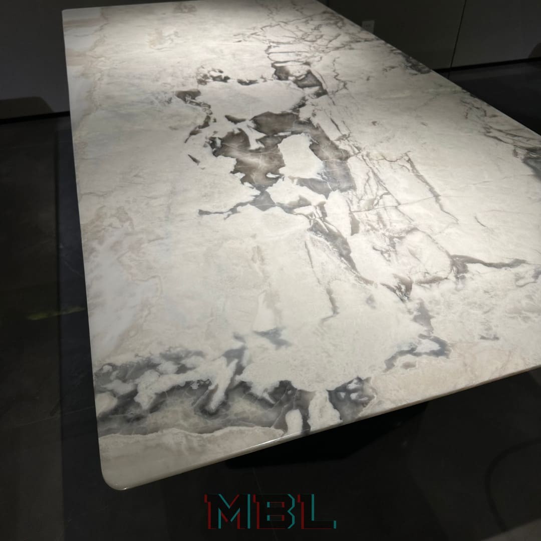 Dining table 2000х1000х750, natural marble в интерьере