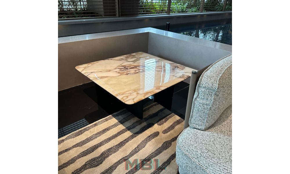 Corner table, natural marble