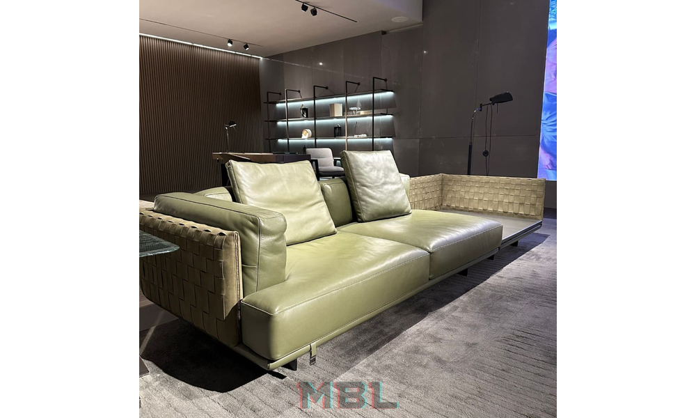 Sofa Minotti, leather, green