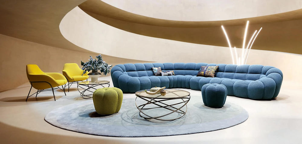 Pouffe Roche Bobois Apex в интерьере
