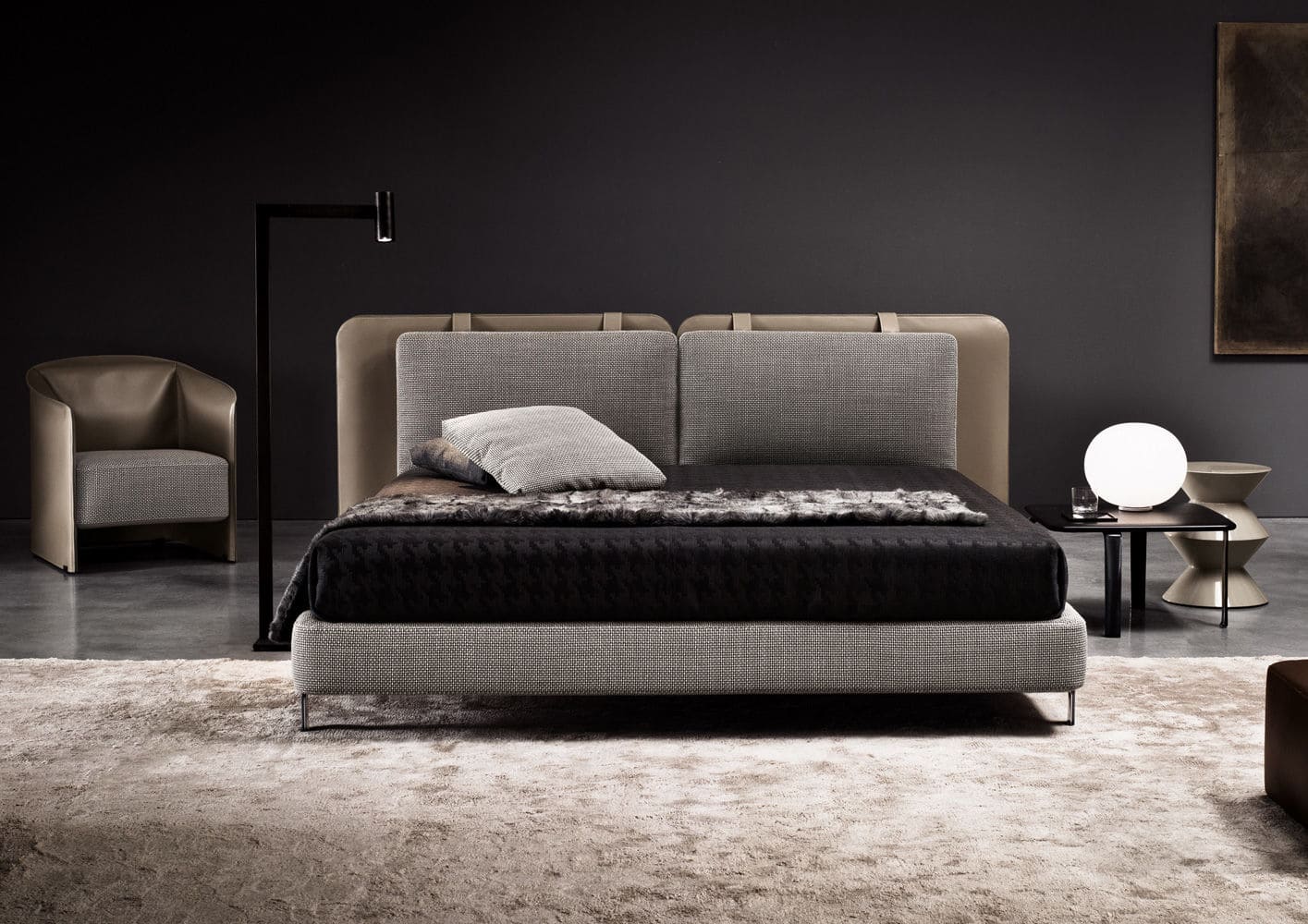 Bed Minotti Tatlin Soft в интерьере