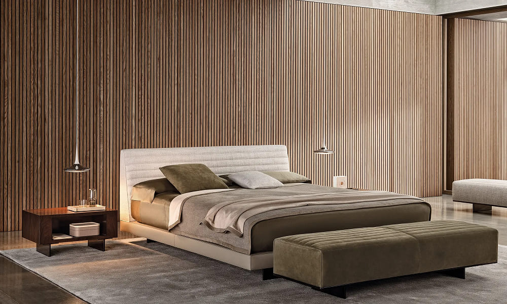 Minotti Roger bedside cabinet в интерьере