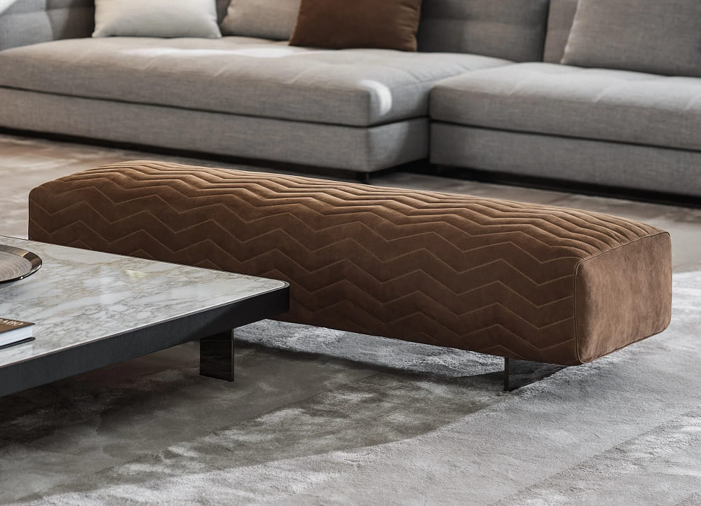Pouffe Minotti Quincy Chevron в интерьере