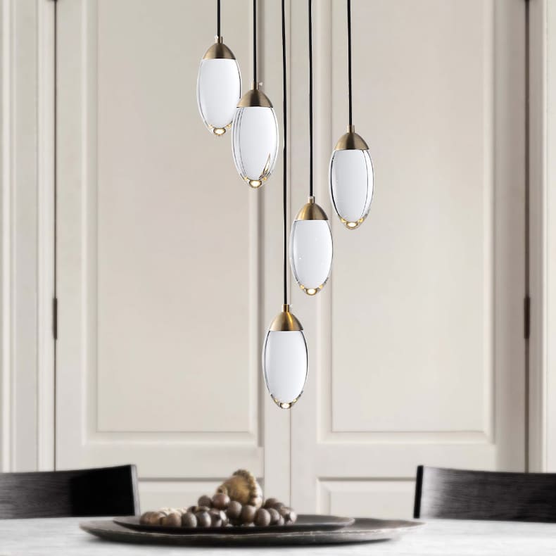 Ochre Celestial Pebble Round Chandelier в интерьере