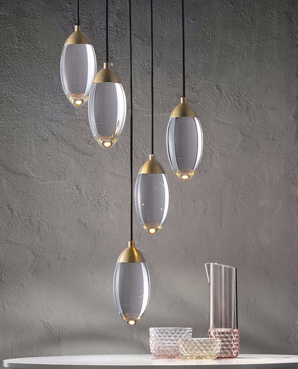 Ochre Celestial Pebble Round Chandelier в интерьере