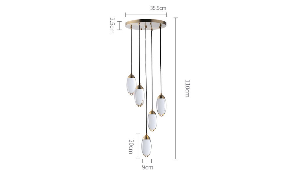 Ochre Celestial Pebble Round Chandelier